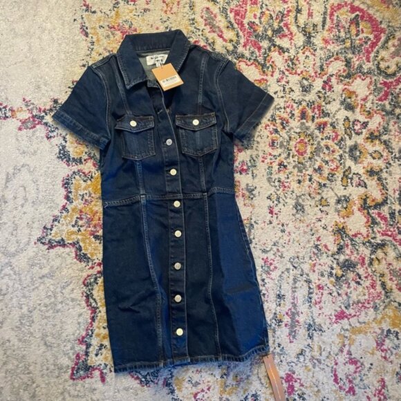 NWT Reformation Kent Denim Mini Dress in Rockaway Blue Size 6 - Picture 10 of 10